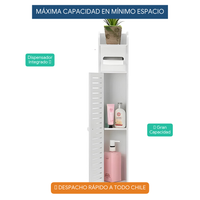 Estante Organizador de Baño Slim   Mueble Torre Blanco 3 Compartimentos