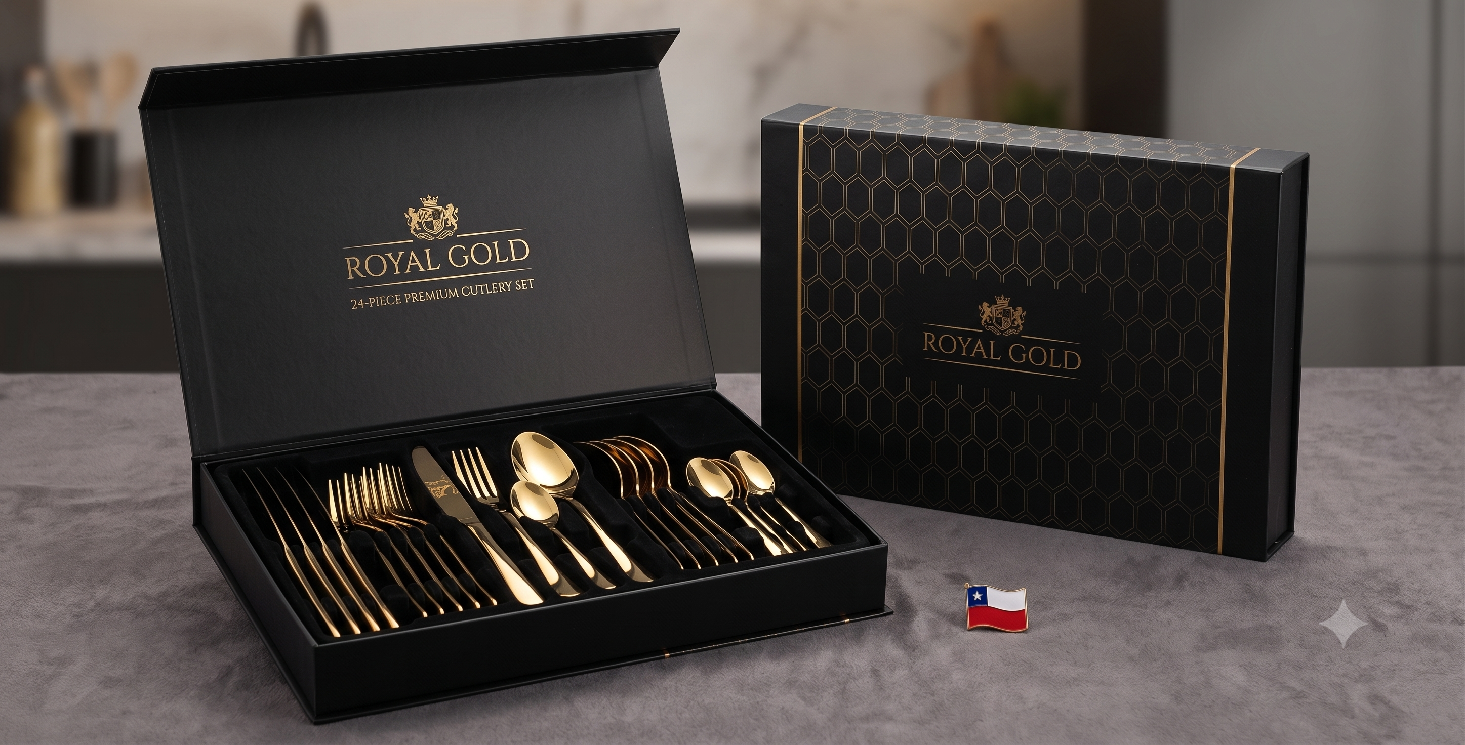 Set de Cuchillería Premium Royal Gold